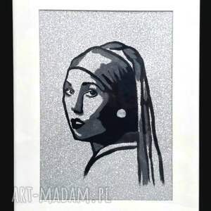 pewna dziewczyna ii, obraz ręcznie malowany, minimalistyczny sztuka