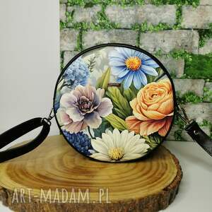 handmade na ramię okrągła torebka damska listonoszka okrąglak round bag ekoskóra