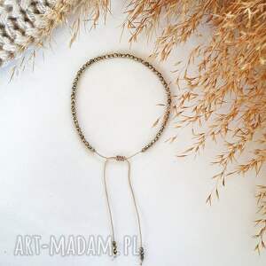 złota bransoletka z hematytu, biżuteria bransoletki kamienie naturalne