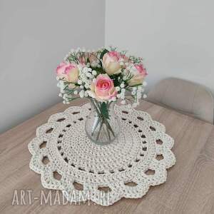 misz masz dorota podkładka ze sznurka bawełnianego okrągła szydełkowa 50cm