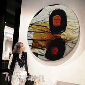 okrągły obraz - modern soul teksturowana dekoracja do salonu, obray