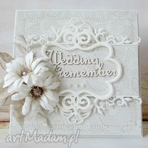 ręcznie zrobione scrapbooking kartki ślub - kartka w pudełku