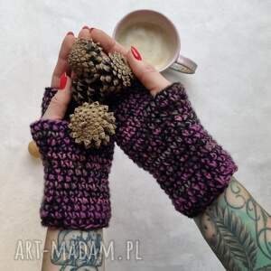 ręcznie wykonane rękawiczki ciepłe mitenki na ręce