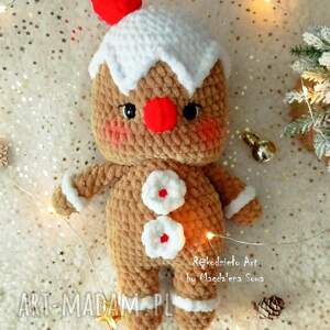 piernikowy ludzik, ciastek, maskotka szydełku, świąteczny