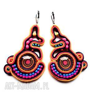 Colorful Bells kolczyki sutaszowe, haft