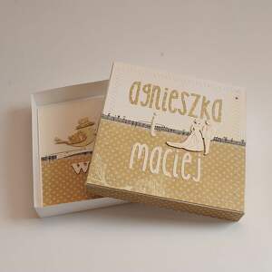 handmade scrapbooking kartki kartka w pudełku na ślub