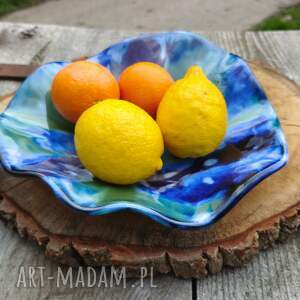 handmade ceramika ceramiczna misa z ważkami (c635)