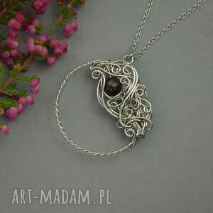 Wisiorek z obsydianem złocistym - wire wrapping