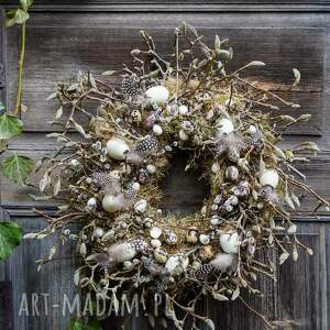 wianek wielkanocny wiosenny na drzwi lub stół dekoracja domu