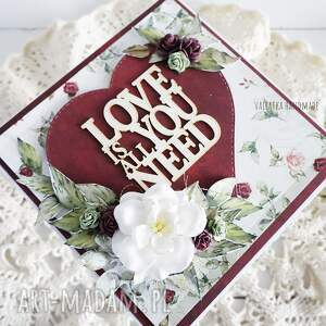 love is all you need, kartka w pudełku, 918, walentynki scrapbooking