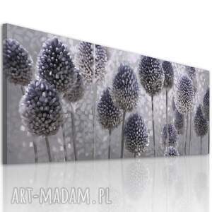 obraz drukowany na płótnie kwiaty czosnków w fioletach - format 147x60cm 03130
