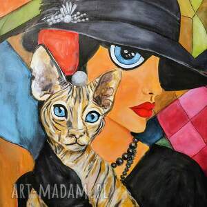 kasianachajska art cisza która patrzy obraz akrylowy 50x80 portret, salon