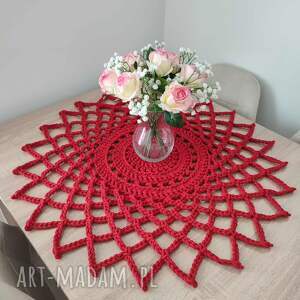 podkładki serweta dekoracyjna szydełkowa ze sznurka 80cm