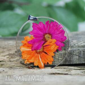 handmade naszyjniki wisior z kolorowymi kwiatami z239
