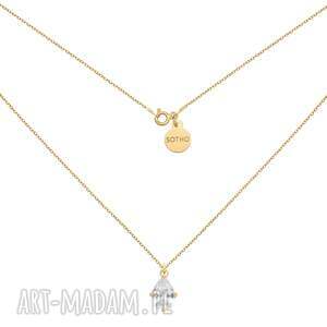 Złoty z naszyjnik, modny, pozłacany, cyrkonia