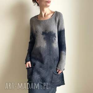 Dzianinowa tunika szarość dze, unikat