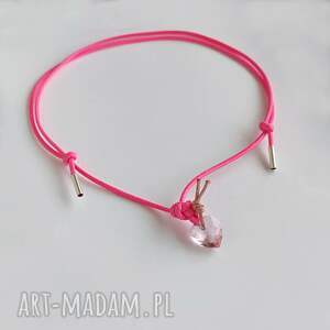 unikalny, serduszko wisiorek, srebro swarovski, sznurek