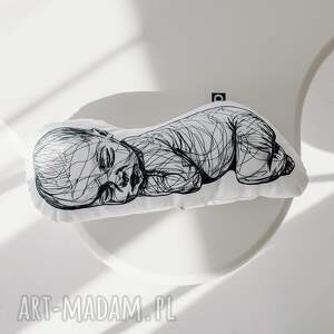 handmade poduszki poduszka newborn wzór nb34 | szkicowane niemowlę bez wagi