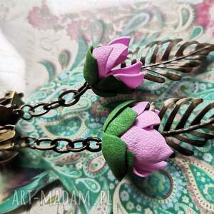 handmade klipsy klipsy kolorowe kwiaty
