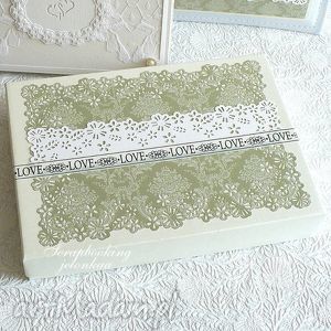 ręcznie zrobione scrapbooking albumy ślubna zieleń - pudełko