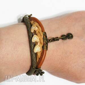 Prezent Bransoletka - Skrzypce, karmelowa - rzemienie