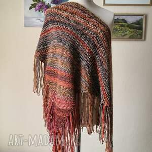 chustki i apaszki ręcznie na drutach - jesienny las miła, oryginalna chusta
