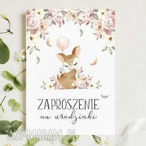 zaproszenia na 1 2 3 4 urodzinki z sarenką. Roczek - Cardie main dla dziecka