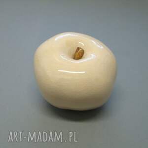 handmade ceramika jabłko dekoracyjne ecru
