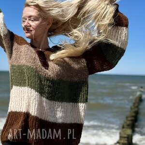 Sweter oversize, handmade, alpaka