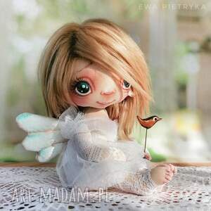 dekoracje aniołek e - piet artystyczna lalka kolekcjonerska, koronka, długie