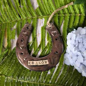 podkowa na szczęście - kraków, pamiątka z krakowa ceramika