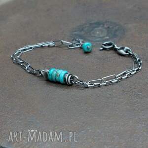 TURKUS - minimalistyczna turkusy, bransoletka - turkusów