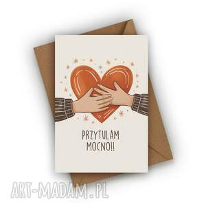 kartka wspierająca - przytulam mocno, wsparcie przyjaciela