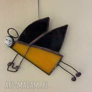 aniołek pozytywny, śmieszny, metodą tiffany, witraz