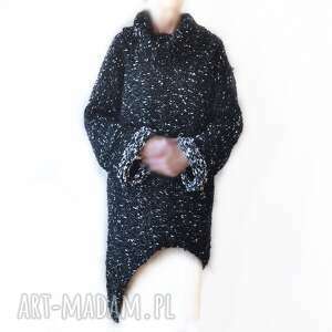 asymetryczna tunika, sweter handmade /2/, ręcznie, robiona