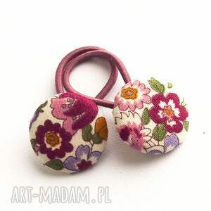 handmade dla dziecka gumeczki do włosów w kwiatki