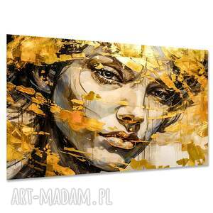 Obraz kobieta w złocie glamour 120x80 cm na płótnie