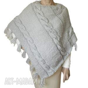 handmade poncho ponczo ręcznie robione na drutach, handmade /17/