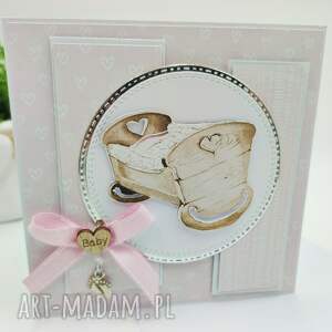 kartka gratulacyjna z okazji narodzin - powitajmy maleństwo scrapbooking