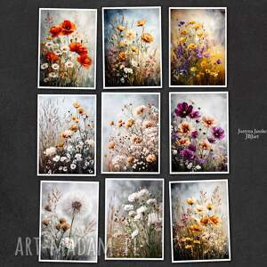 Prezent Kwiecista łąka - zestaw 9 grafik 13x18 cm