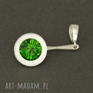 stylowa zawieszka do łańcuszka z kryształem swarovskiego green, zielony