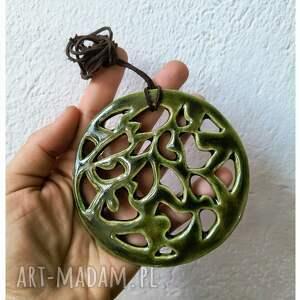 orientalny butelkowa zieleń, ceramika, wisior