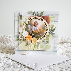 scrapbooking kartki kartka uniwersalna - miłość chrzest