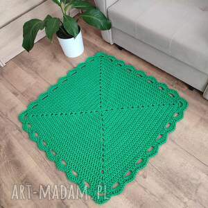 Dywan kwadratowy szydełkowy ze sznurka bawełnianego 90x90 cm