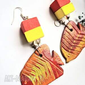 kolczyki ceramiczne ryby rękodzieło, bo, fr et fo