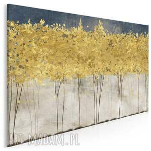 VAKU-DSGN: Obraz na płótnie - złote drzewa - 70x50 cm (77101) ( abstrakcja, nowoczesny, wystawny