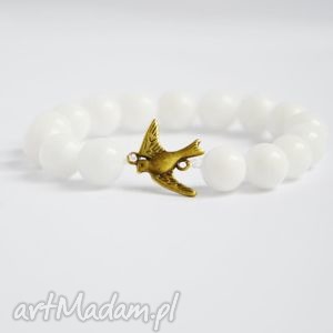 handmade bracelet by sis: śliczna bransoletka z marmuru białego