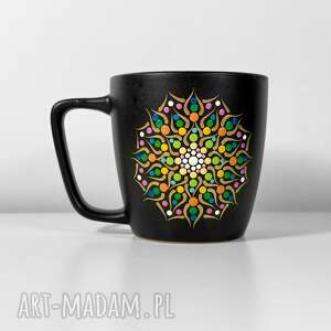 unikalny kubek z ręcznie malowaną mandalą prezent