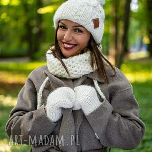 Mały “Beżowy ecru” - komin merino i alpaka