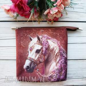 kosmetyczka płaska do torebki koń, saszetka